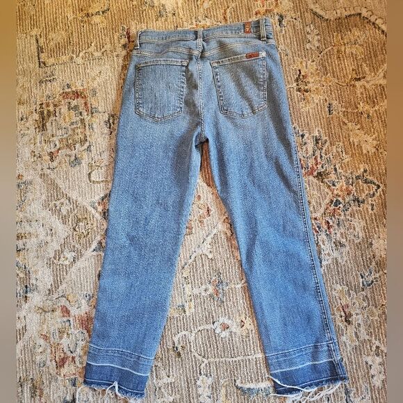 7 for all mankind  Edie jeans sz 31 with 27" inseam, buttonfly - Picture 1 of 6